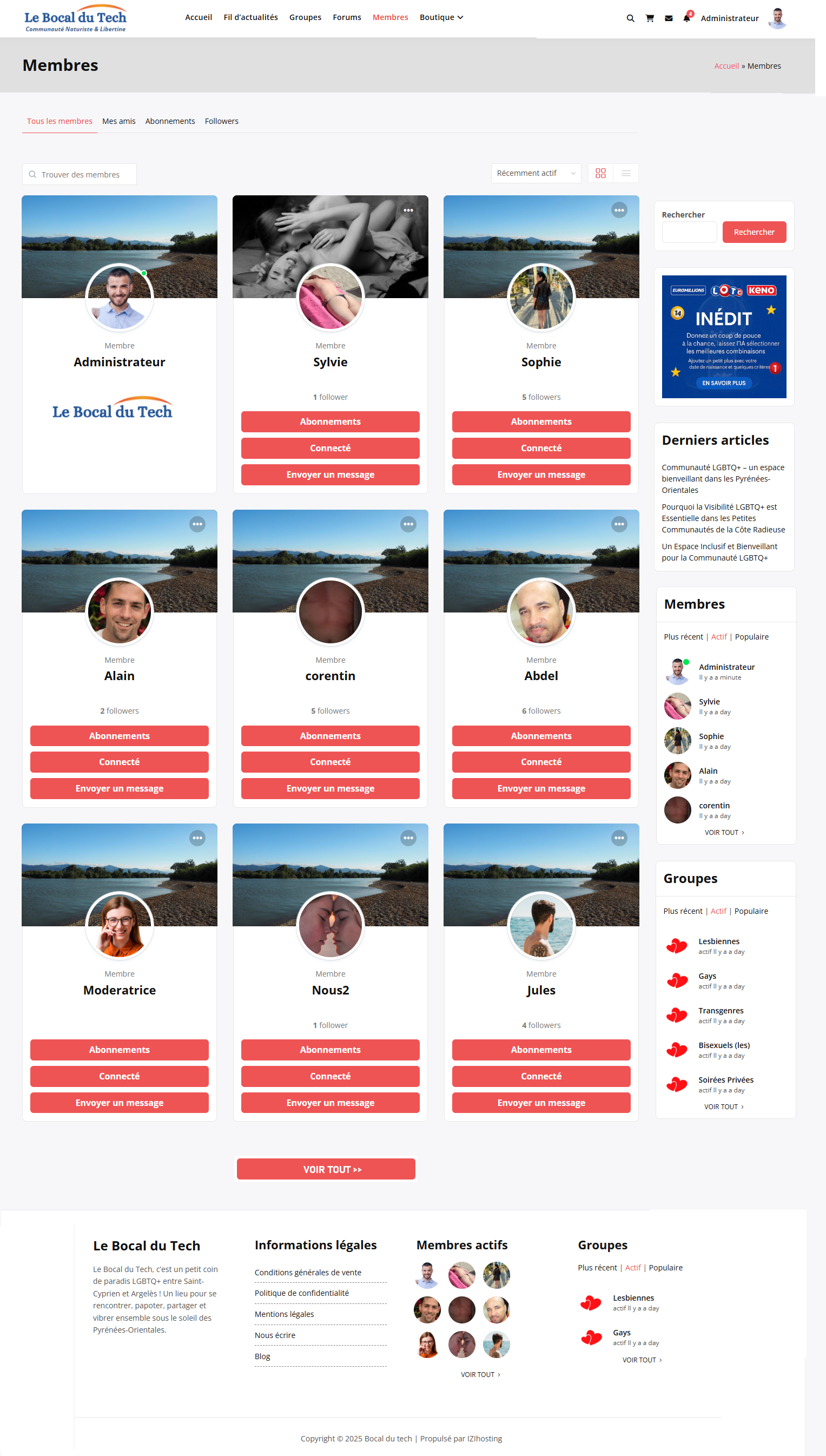 Membres du Bocal du Tech - Communauté naturiste LGBTQ+ à la plage d'Elne